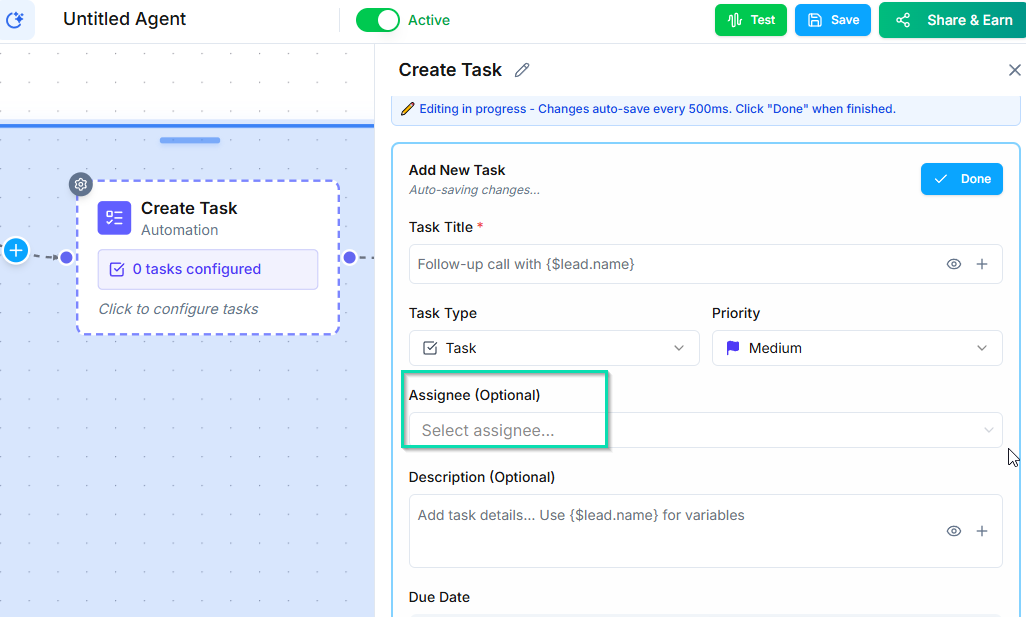 Task Assignee
